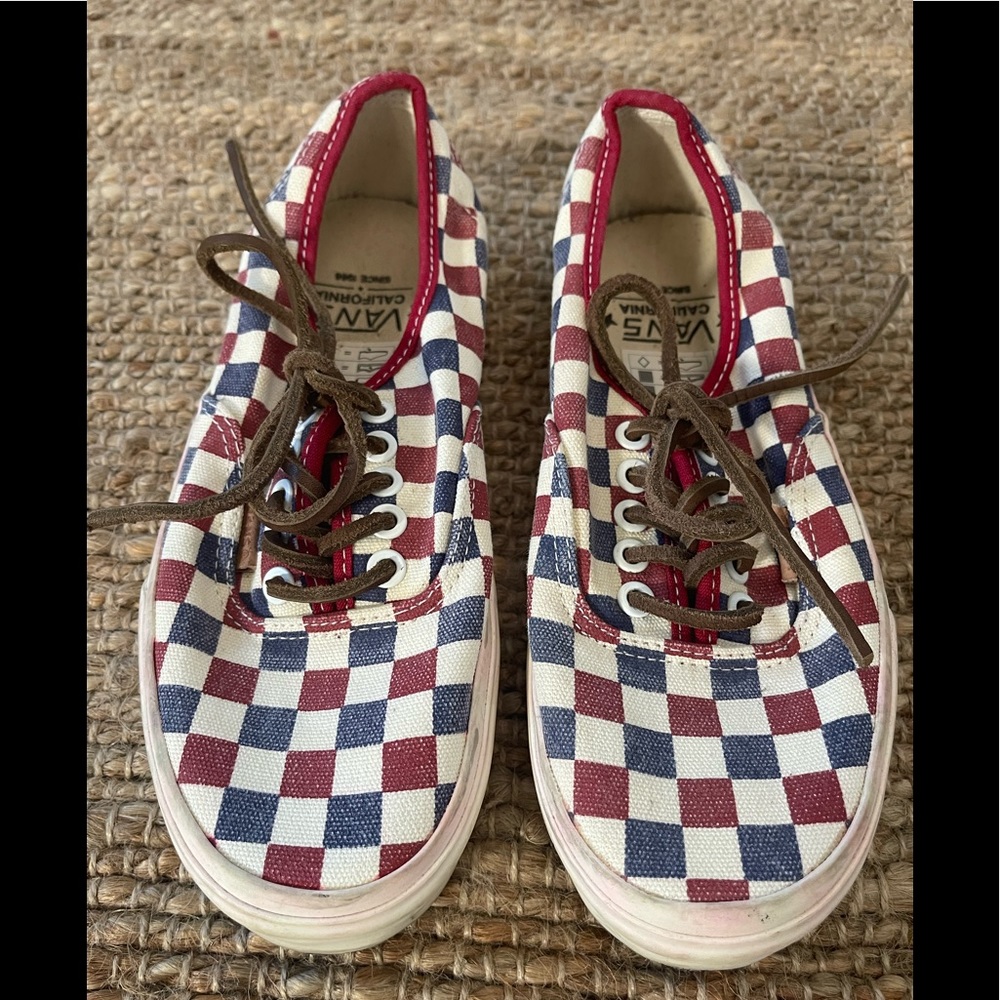 Vans Authentic CA Checkerboard Shoes True Blue & Red